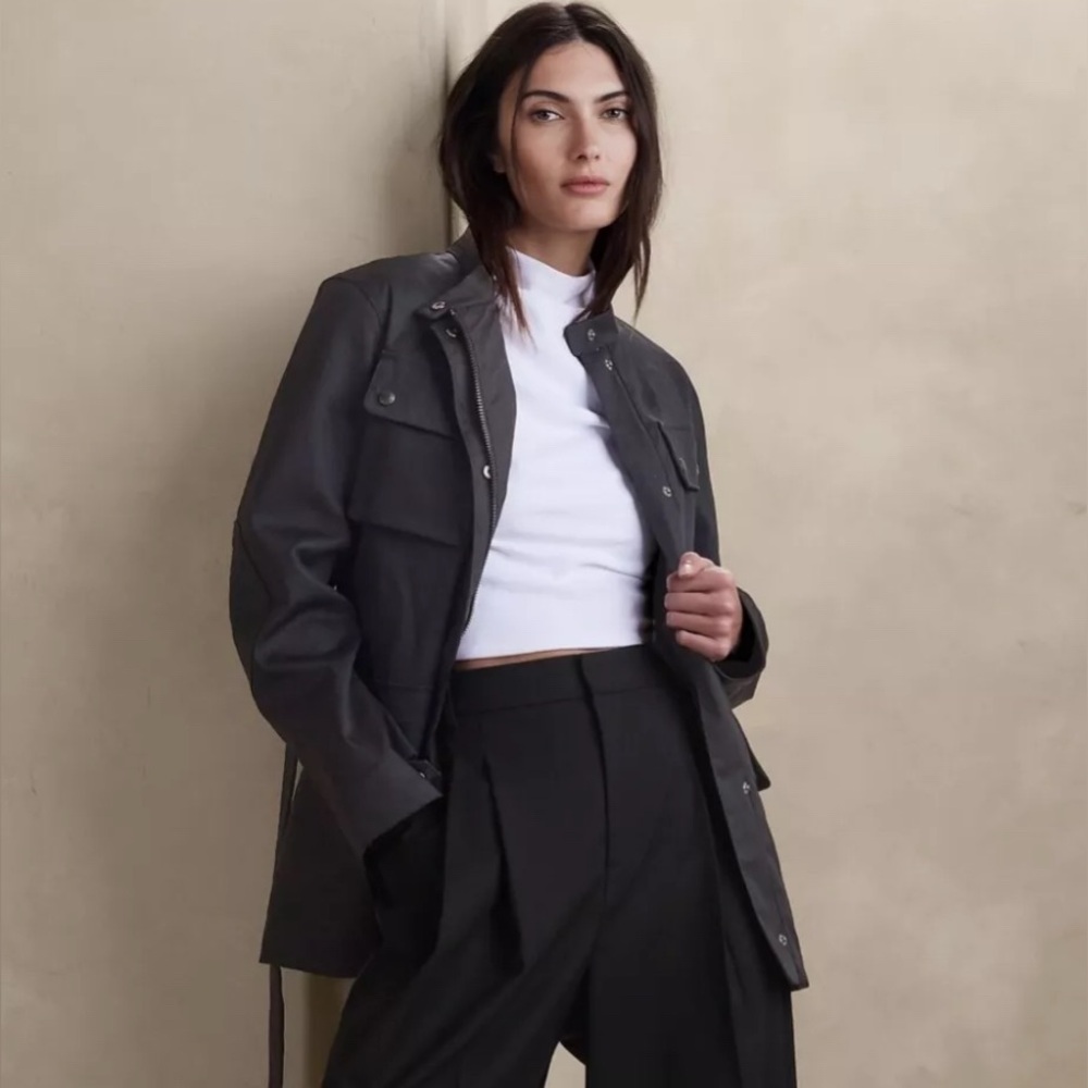 NWT Banana Republic Lorainne Utility Jacket  M Medium | Black 758808 NEW RTV$250